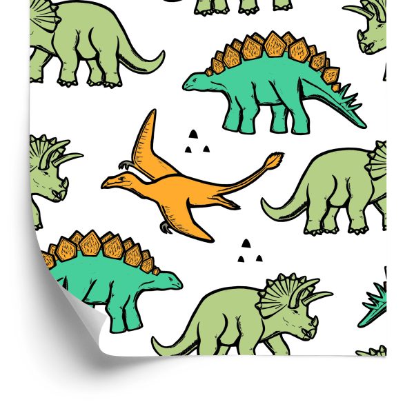 Behang De Kleurrijke Dinosaurussen Voor Kinderen