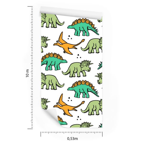 Behang De Kleurrijke Dinosaurussen Voor Kinderen - Afbeelding 8