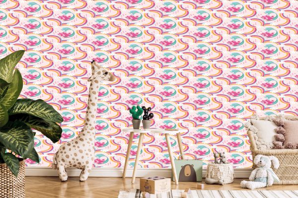 Behang Zeemeerminnen. Wolken. Regenboog. Kamer - Afbeelding 5