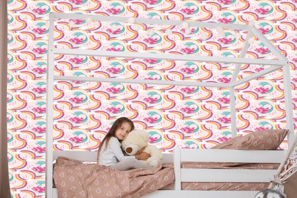 Behang Zeemeerminnen. Wolken. Regenboog. Kamer - Afbeelding 7