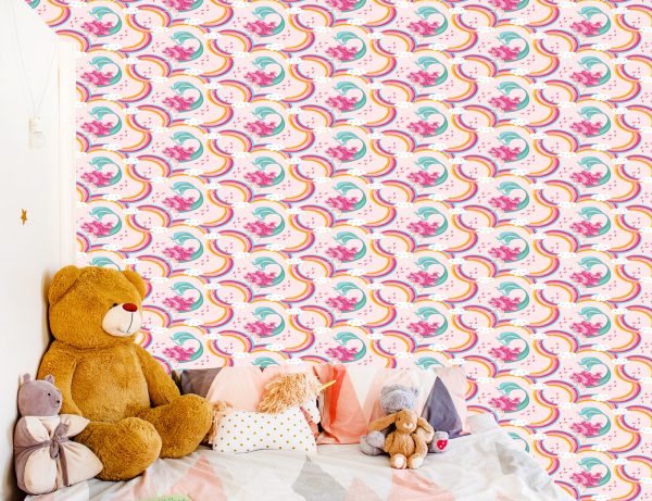 Behang Zeemeerminnen. Wolken. Regenboog. Kamer - Afbeelding 6