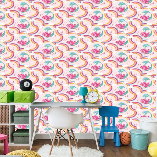 Behang Zeemeerminnen. Wolken. Regenboog. Kamer - Afbeelding 4