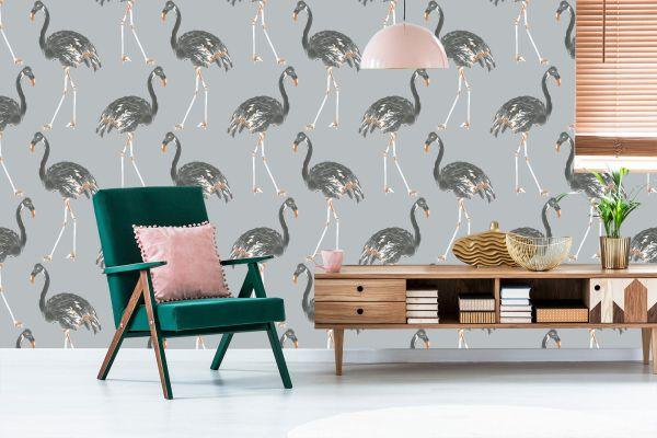 Behang Flamingo's Zoals Geschilderd - Afbeelding 6