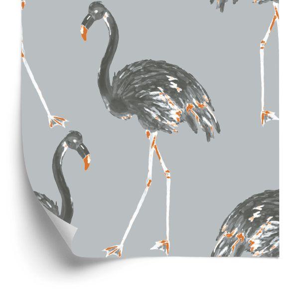 Behang Flamingo's Zoals Geschilderd