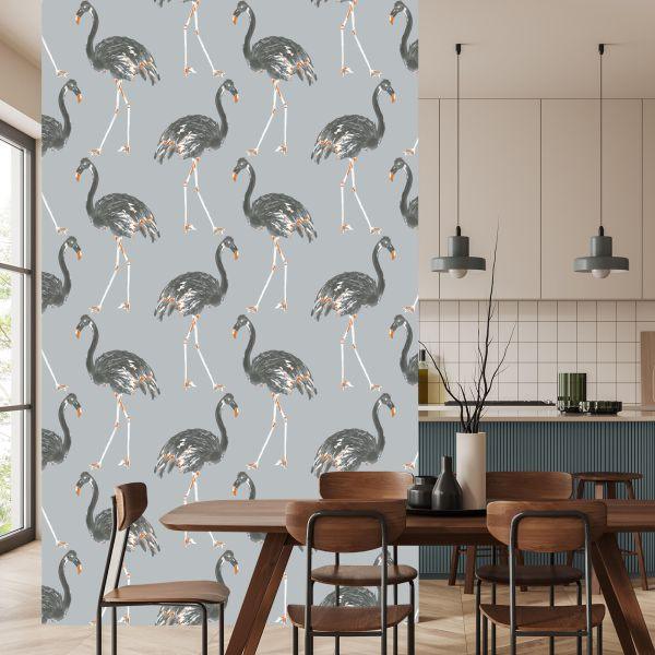 Behang Flamingo's Zoals Geschilderd - Afbeelding 4