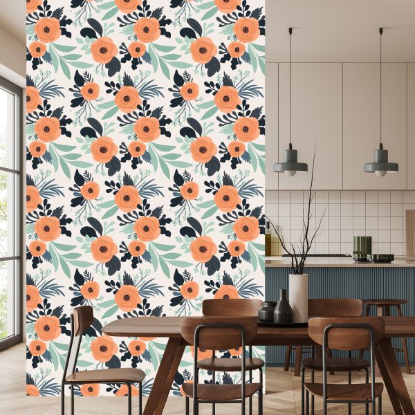 Behang Klaprozen In Retrostijl - Afbeelding 4