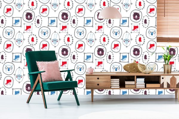 Behang Dieren In Scandinavische Stijl Voor Een Kind - Afbeelding 6