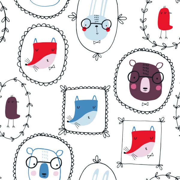 Behang Dieren In Scandinavische Stijl Voor Een Kind - Afbeelding 2