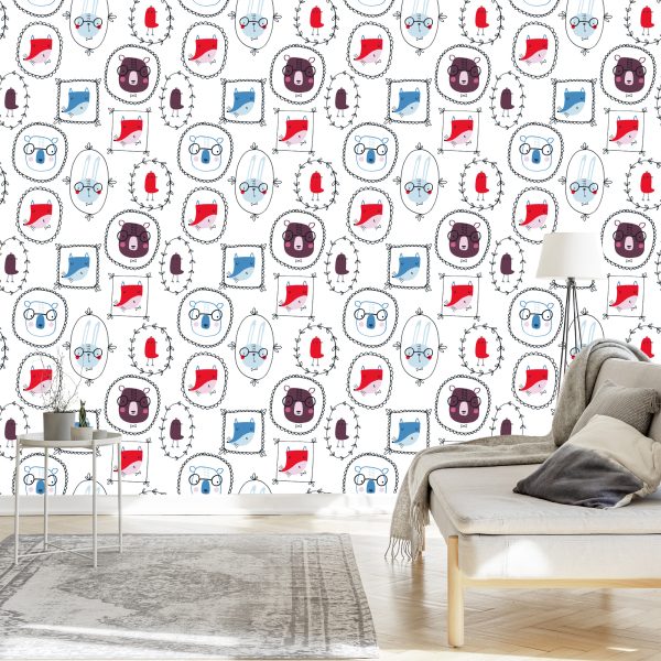 Behang Dieren In Scandinavische Stijl Voor Een Kind - Afbeelding 3