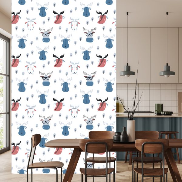 Behang Boom In Scandinavische Stijl Met Dieren - Afbeelding 4
