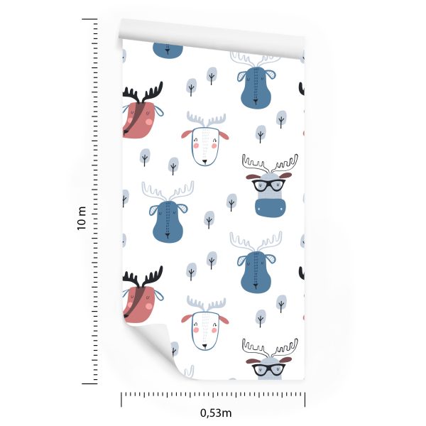Behang Boom In Scandinavische Stijl Met Dieren - Afbeelding 8
