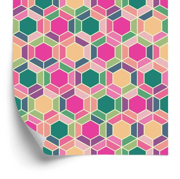 Behang Kleurrijke Geometrische Retropatronen