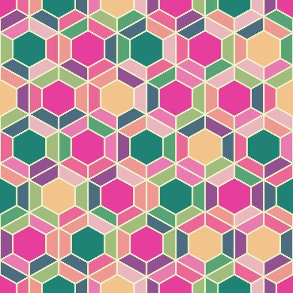 Behang Kleurrijke Geometrische Retropatronen - Afbeelding 2