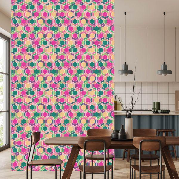 Behang Kleurrijke Geometrische Retropatronen - Afbeelding 4