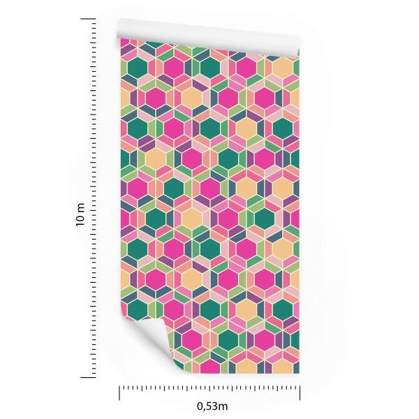 Behang Kleurrijke Geometrische Retropatronen - Afbeelding 8