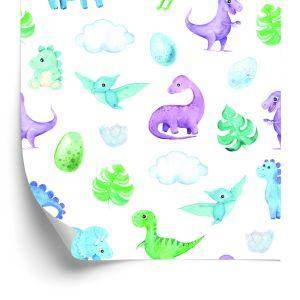 Behang For Boy Dinosaurs Leaves Cloud