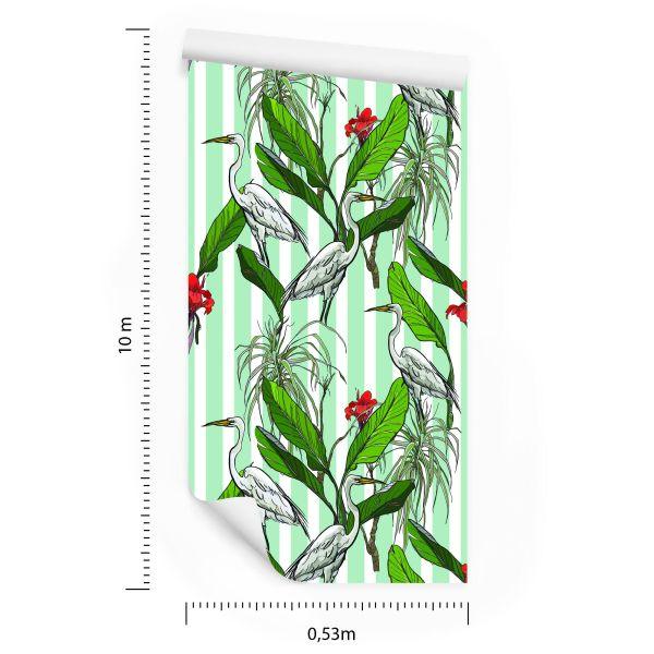 Behang Kranen, Bladeren En Bloemen - Afbeelding 8