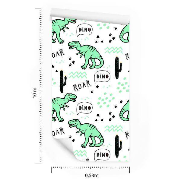 Behang De Cactus-Dinosaurussen Voor De Babykamer - Afbeelding 8
