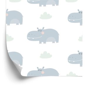 Behang Voor De Babykamer Kleurrijke Wolkdieren