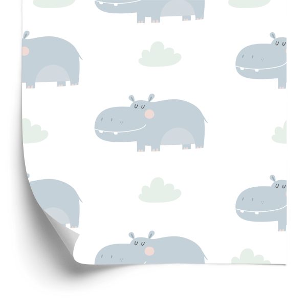 Behang Voor De Babykamer Kleurrijke Wolkdieren