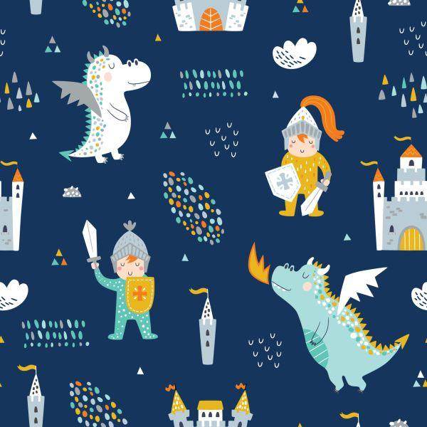 Behang Voor Kinderen Draken Fairy Knights - Afbeelding 2