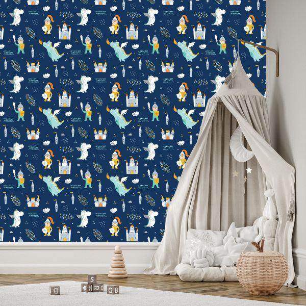 Behang Voor Kinderen Draken Fairy Knights - Afbeelding 3