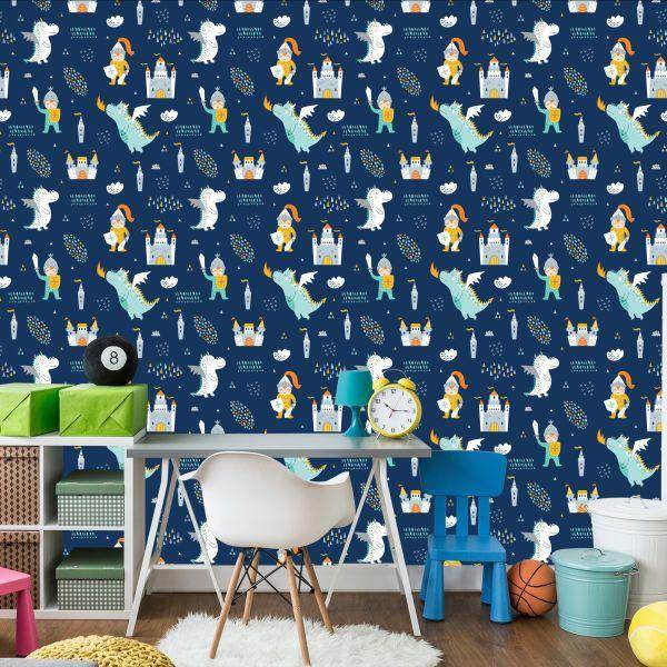 Behang Voor Kinderen Draken Fairy Knights - Afbeelding 4