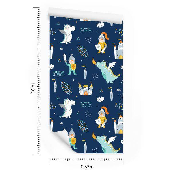 Behang Voor Kinderen Draken Fairy Knights - Afbeelding 8