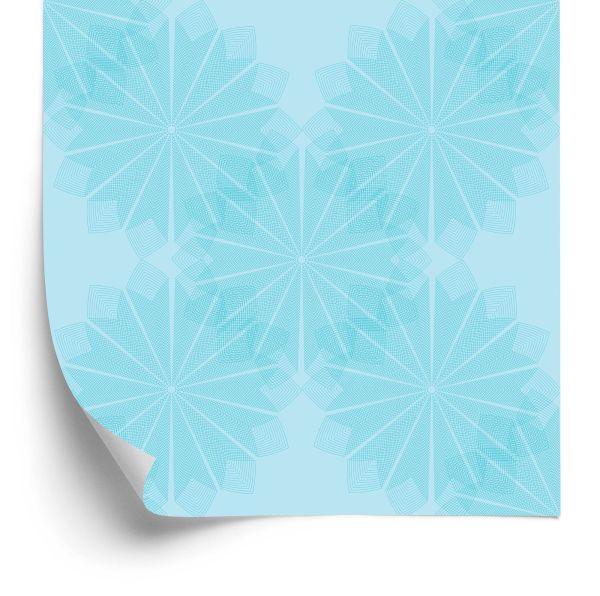 Behang Turkoois Geometrische Bloemen