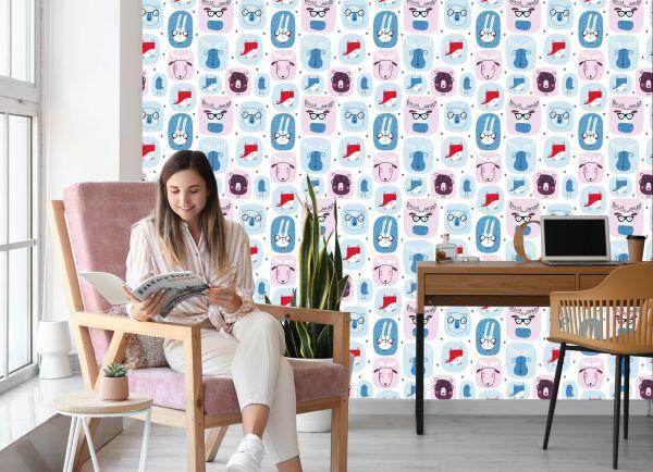 Behang Voor Kinderen. Hazen. Vossen. Scandinavische Stijl - Afbeelding 7