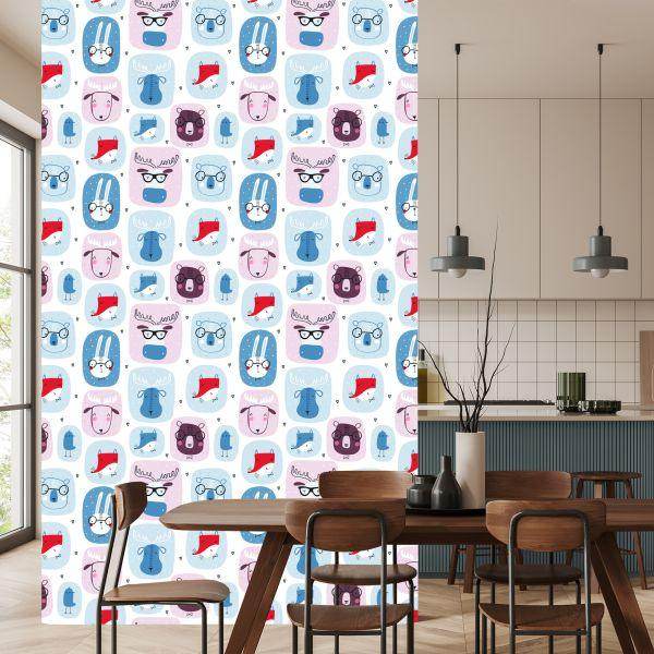 Behang Voor Kinderen. Hazen. Vossen. Scandinavische Stijl - Afbeelding 4