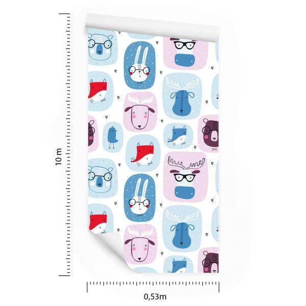 Behang Voor Kinderen. Hazen. Vossen. Scandinavische Stijl - Afbeelding 8