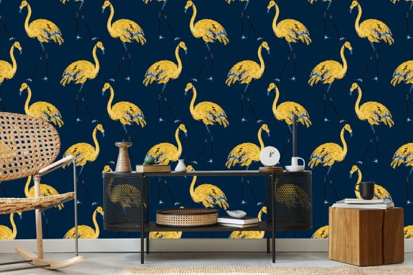 Behang Flamingo's Zoals Geschilderd - Afbeelding 5