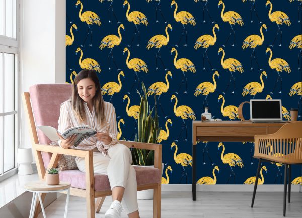 Behang Flamingo's Zoals Geschilderd - Afbeelding 7