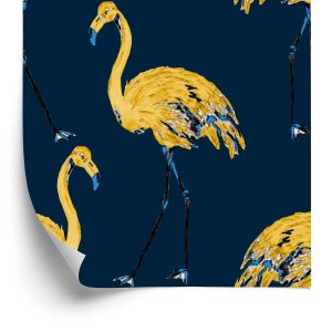 Behang Flamingo's Zoals Geschilderd