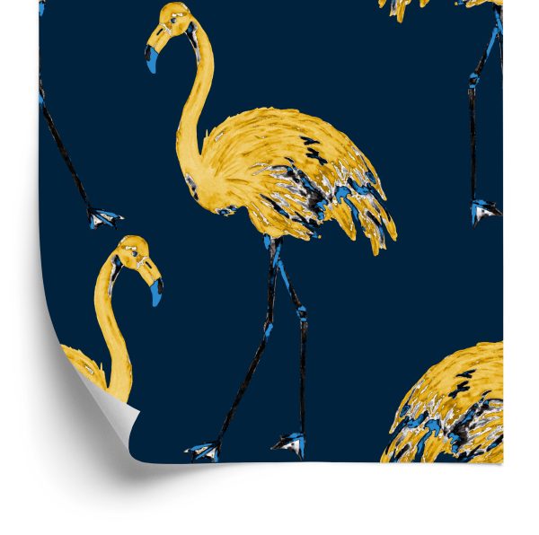 Behang Flamingo's Zoals Geschilderd