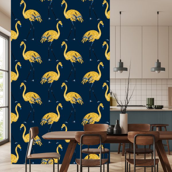 Behang Flamingo's Zoals Geschilderd - Afbeelding 4