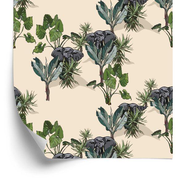 Behang Olifanten En Planten