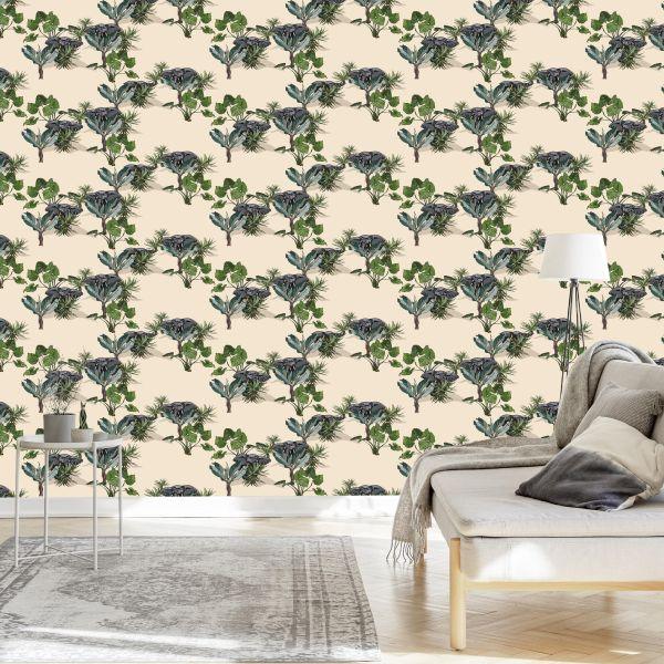 Behang Olifanten En Planten - Afbeelding 3