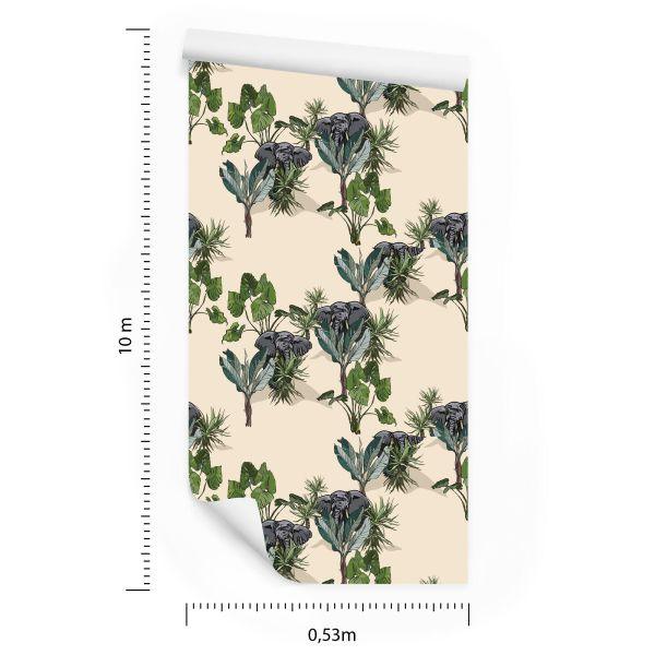 Behang Olifanten En Planten - Afbeelding 8