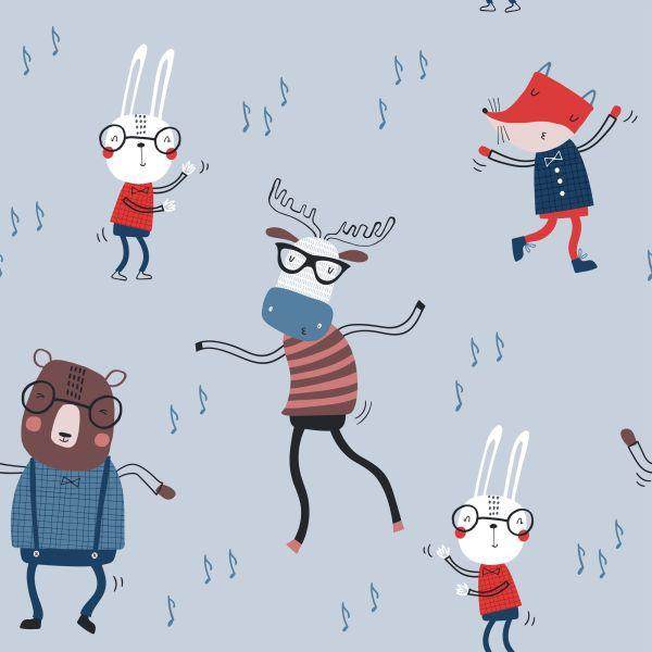 Behang Voor Kinderen. Dieren. Opmerkingen. Scandinavische Stijl - Afbeelding 2