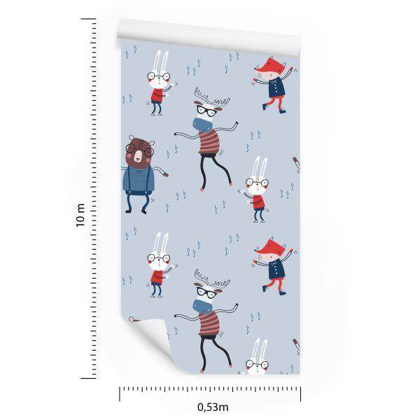 Behang Voor Kinderen. Dieren. Opmerkingen. Scandinavische Stijl - Afbeelding 8