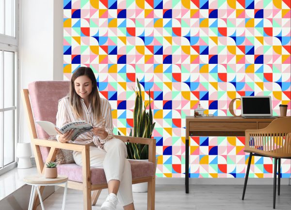 Behang Een Kleurrijke Variatie In Retrostijl - Afbeelding 7