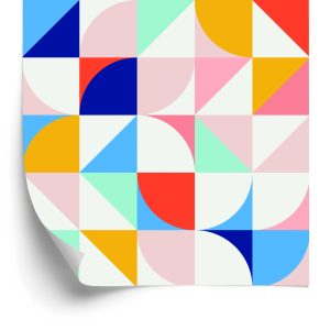 Behang Een Kleurrijke Variatie In Retrostijl