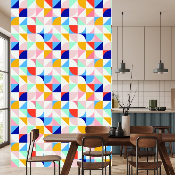 Behang Een Kleurrijke Variatie In Retrostijl - Afbeelding 4