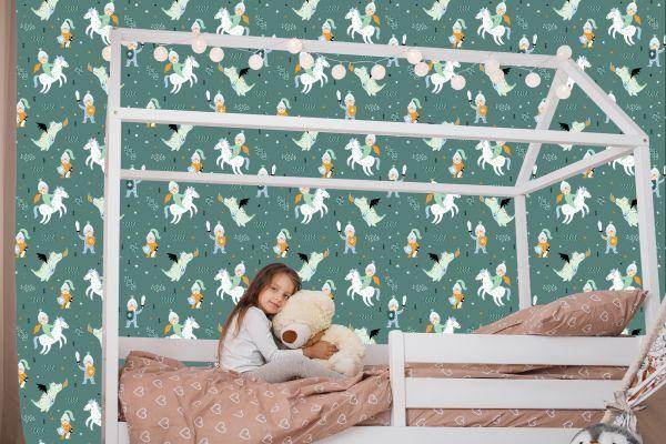 Behang Voor Kinderen, Draken, Paarden, Ridders Uit Sprookjes - Afbeelding 7