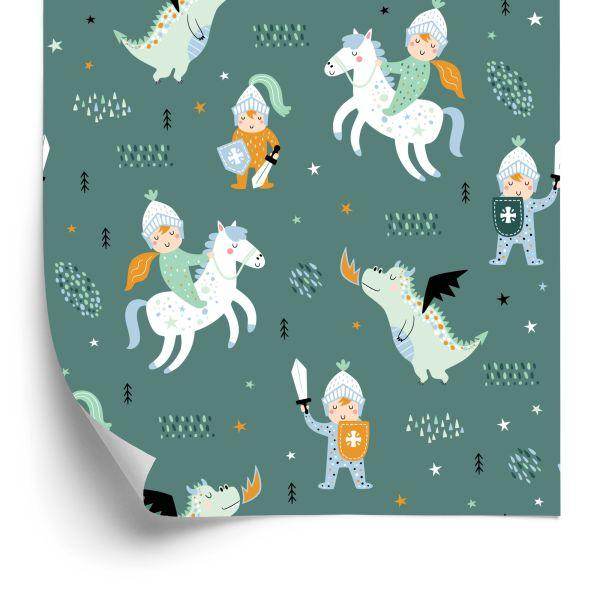 Behang Voor Kinderen, Draken, Paarden, Ridders Uit Sprookjes