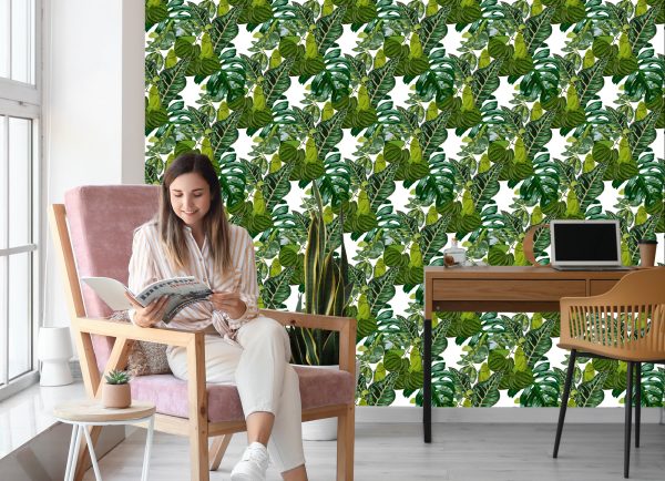 Behang Bladeren Van Exotische Planten - Afbeelding 7