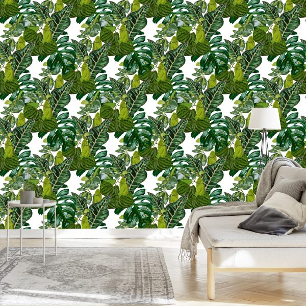 Behang Bladeren Van Exotische Planten - Afbeelding 3