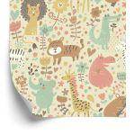 Behang Voor Kinderen, Safari, Olifanten, Leeuwen, Zebra's, Planten